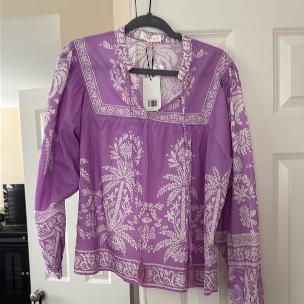 Flying Tomato Purple Long Sleeve Embellished Blouse